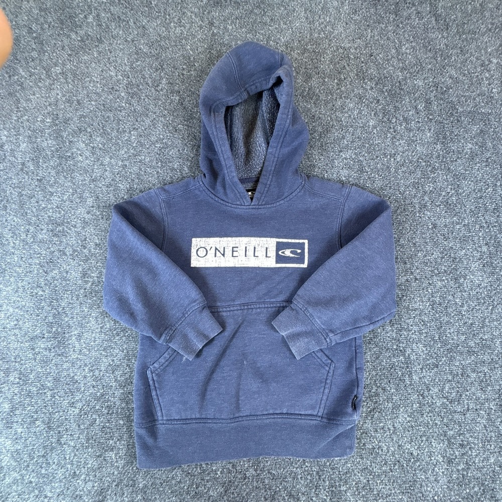 O'Neill Hoodie Boys L/7 Heather Navy Logo Graphic Cotton Standard Fit Pullover